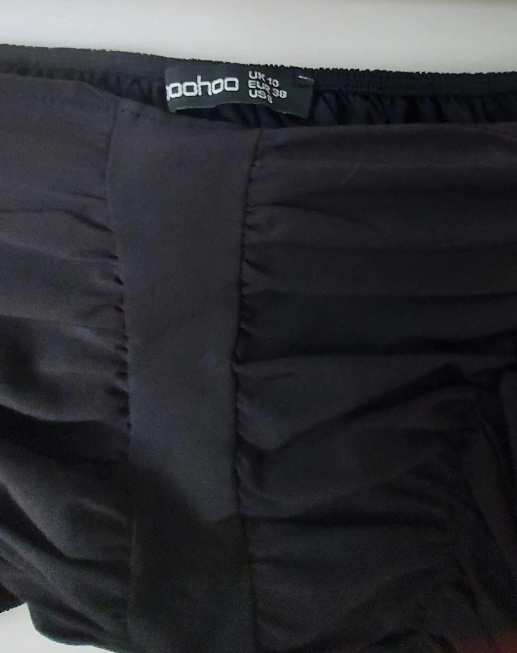 Boohoo Black Long Sleeve Crop Top with Ruffles, size 38 – photo 2